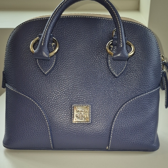 Dooney & Bourke Blue Leather Satchel - Picture 2 of 16